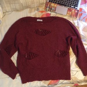 Fashion Nova Red Ripped Sweater